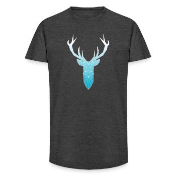 Hirschkopf im Triangel-Design (hellblau) - Long Fit Männer T-Shirt - Anthrazit - Vorne - AI Model Male 185 light (185cm)
