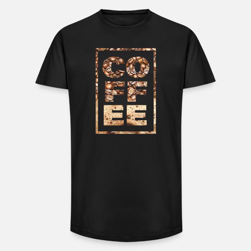 Kaffee Spruch Kaffeetrinker Kaffeebohnen Koffein - Long Fit Männer T-Shirt - Schwarz