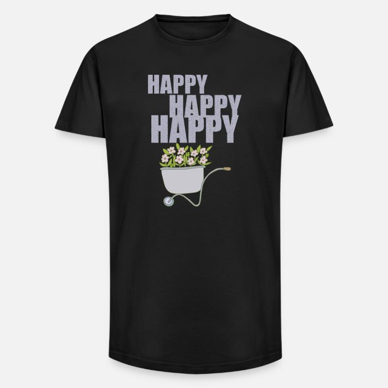 SCHUBKARREN HAPPY - Long Fit Männer T-Shirt - Schwarz