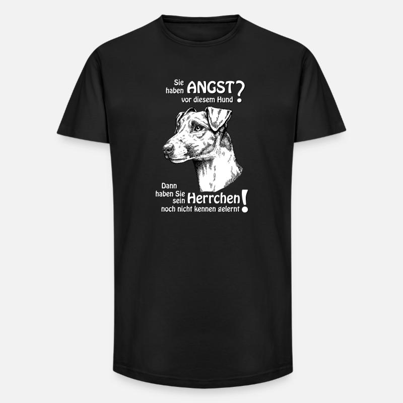 Angst vor Foxterrier? Herrchen - Long Fit Männer T-Shirt - Schwarz