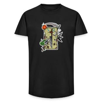 Damaged Halloween Tarot! By Pousse2Bambou! - Long Fit Men's T-Shirt - black - Front - AI Model Male 185 light (185cm)