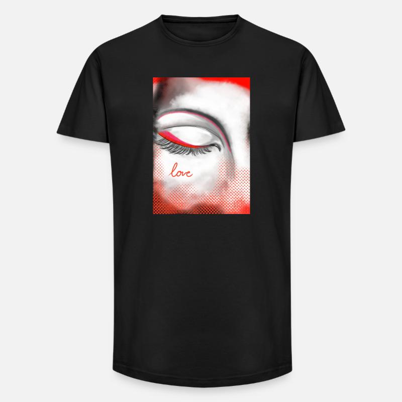Herz und Liebe auf Highlight - Long Fit Männer T-Shirt - Schwarz