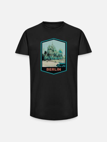 Illustration Dome of Berlin Cathedral - Long Fit Men's T-Shirt - black