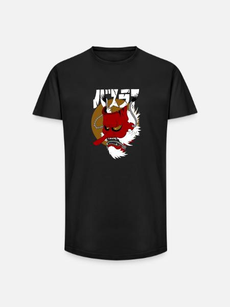 Japanische Dämonenmaske - Long Fit Männer T-Shirt - Schwarz