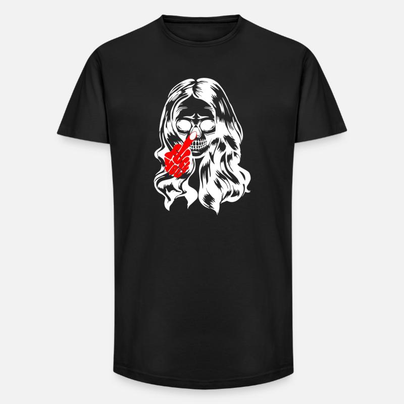 Coole Gothic Lady Skull - Long Fit Männer T-Shirt - Schwarz