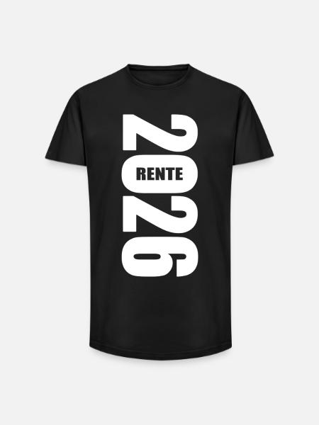 Rente 2026 - Retraite - Rente - T-shirt coupe longue homme - noir