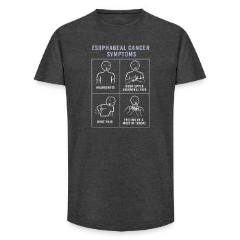 Cancer de l’œsophage Survivant du cancer de la chimiothérapie - T-shirt coupe longue homme - charbon - Devant - AI Model Male 185 light (185cm)