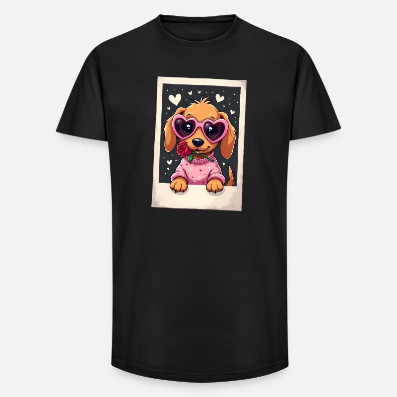 Dackel Dachshund Tekel - Long Fit Männer T-Shirt - Schwarz