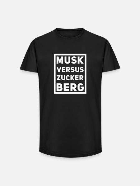 Musk versus Zuckerberg Kontrast - Long Fit Männer T-Shirt - Schwarz
