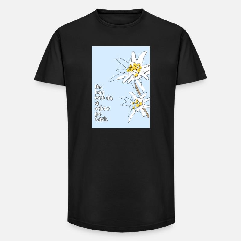 Edelweiß - Long Fit Männer T-Shirt - Schwarz