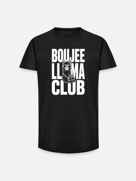 Boujee Llama Club with handbag - Long Fit Men's T-Shirt - black