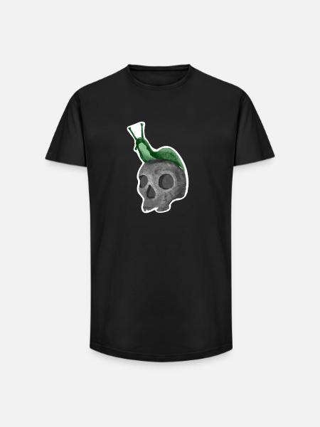 Schädel mit Schnecke - Long Fit Männer T-Shirt - Schwarz