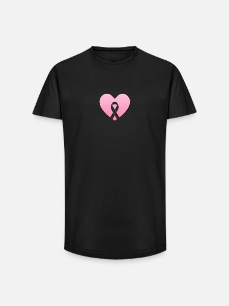 Rosa Herz mit Gewissensbogen - Long Fit Männer T-Shirt - Schwarz