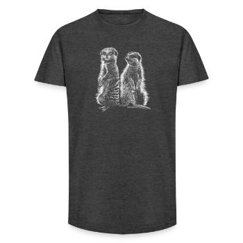 Meerkats - T-shirt coupe longue homme - charbon - Devant - AI Model Male 185 light (185cm)