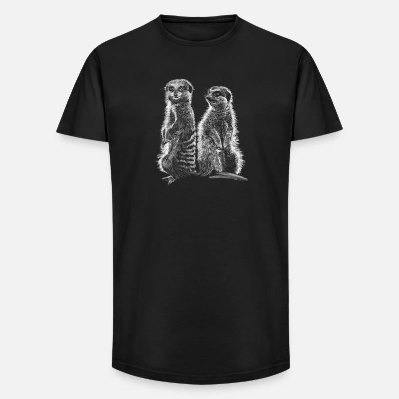 Erdmännchen - Long Fit Männer T-Shirt - Schwarz