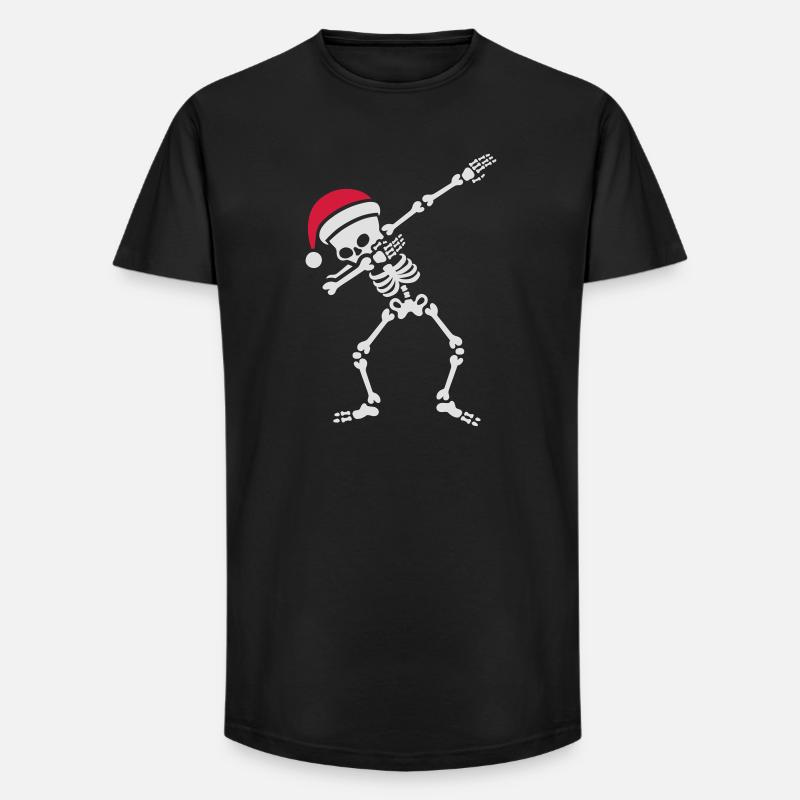 Santa dab / dabbing skeleton - Long Fit Männer T-Shirt - Schwarz