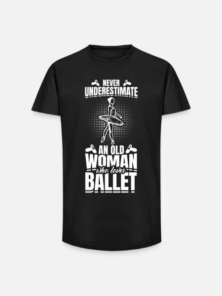 Never underestimate old ballet dancer - Long Fit Men's T-Shirt - black
