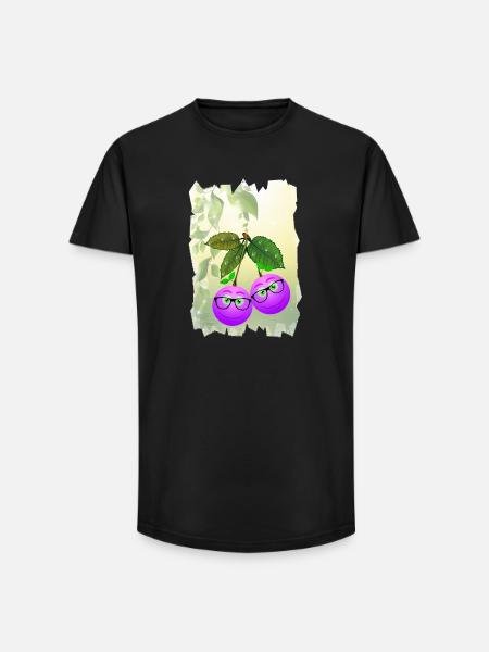 Brillenbeeren - Long Fit Männer T-Shirt - Schwarz