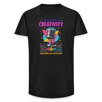 Le pouvoir de la créativité - T-shirt coupe longue homme - noir - Devant - AI Model Male 185 light (185cm)