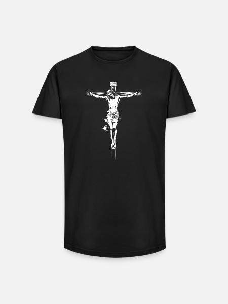 Jesus Christ Cross Christian God - Long Fit Men's T-Shirt - black