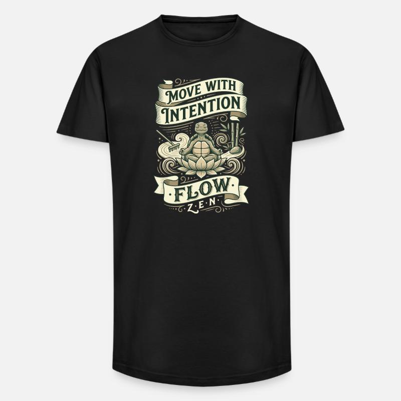 Bewegung mit Absicht: Zen Flow - Long Fit Männer T-Shirt - Schwarz