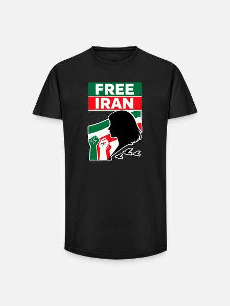 Iran libre - T-shirt coupe longue homme - noir