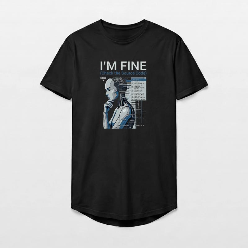 Check The Source Code Long Fit Men's T-Shirt