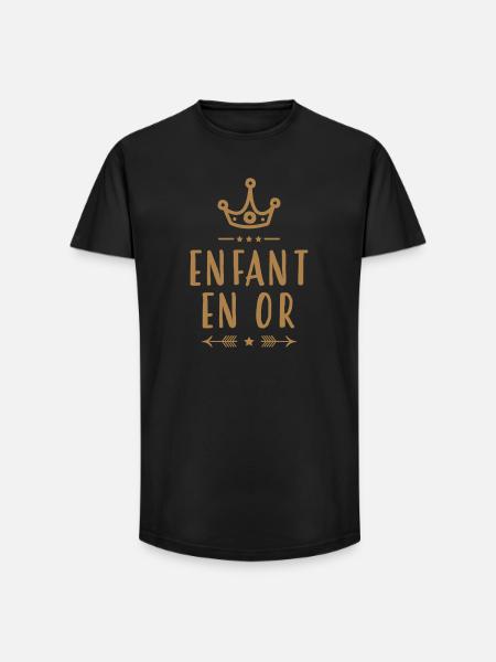 adolescent / enfant / ado / adolescente - T-shirt coupe longue homme - noir