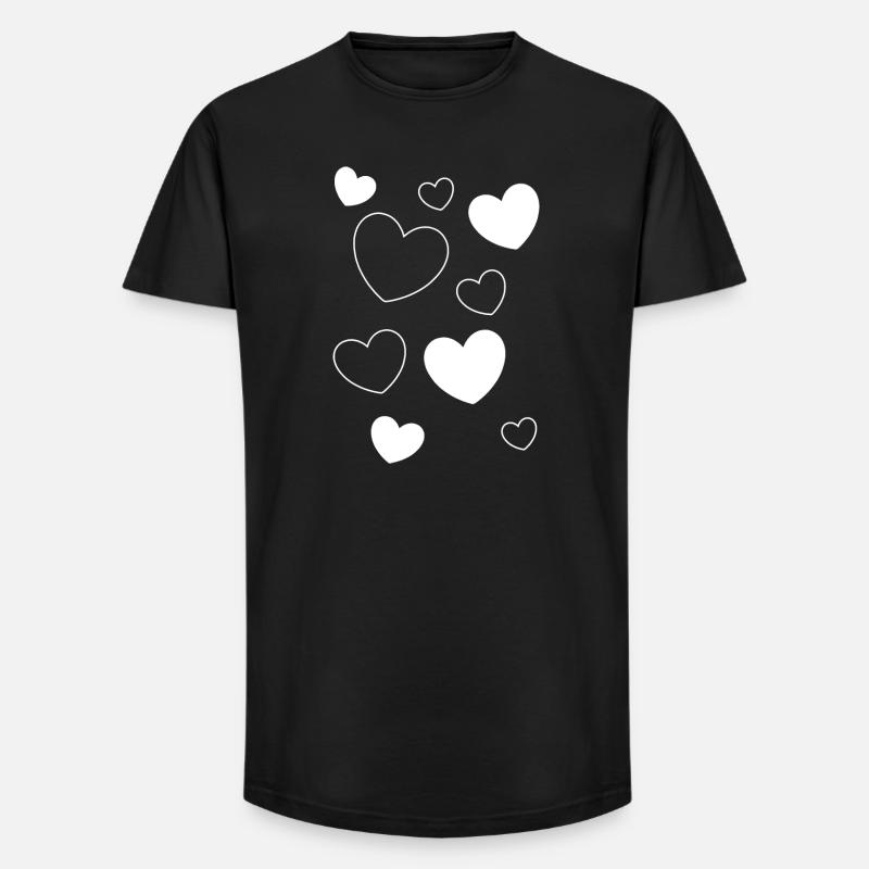 Saint-Valentin, Saint-Valentin, Saint-Valentin - T-shirt coupe longue homme - noir