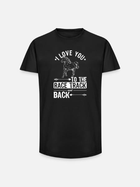 conception de chevaux de course - T-shirt coupe longue homme - noir