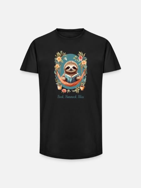 Book, Hammock, Bliss - Long Fit Men's T-Shirt - black