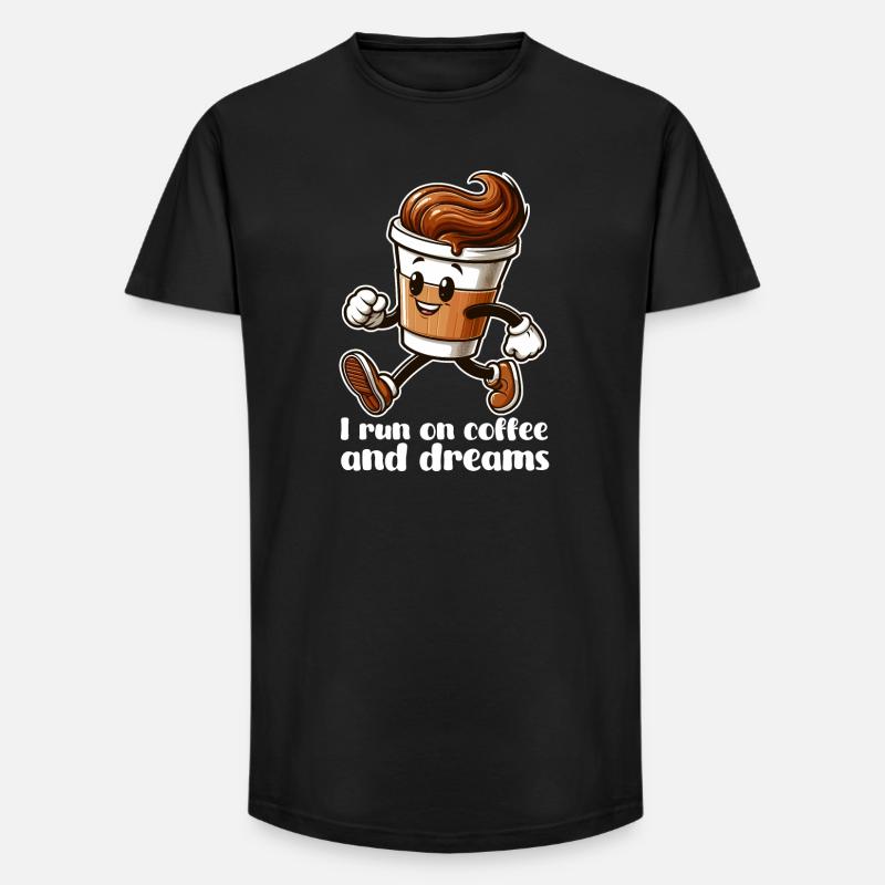 Kaffee Träume Geschenk - Long Fit Männer T-Shirt - Schwarz