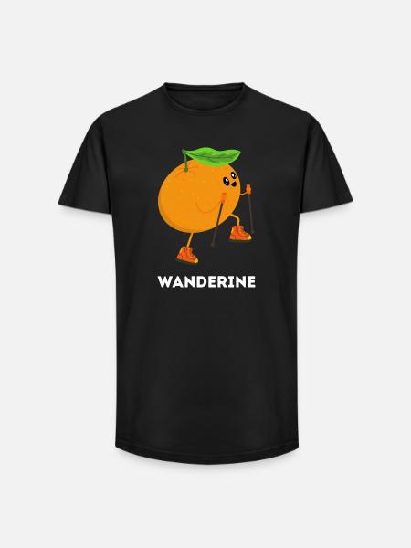 Wanderine - Tangerine Goes Hiking Pun - Long Fit Men's T-Shirt - black