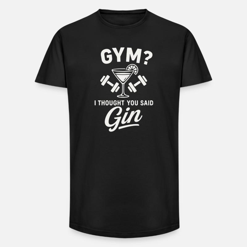 Gym oder Gin ? - Long Fit Männer T-Shirt - Schwarz