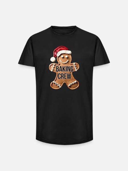 Baking Crew Gingerbread Man Christmas Baking - Long Fit Men's T-Shirt - black