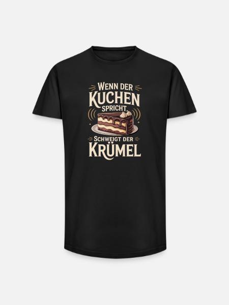 When the cake speaks, the crumb is silent - Long Fit Men's T-Shirt - black