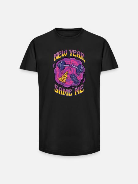 Nouvelle année, la même moi - T-shirt coupe longue homme - noir