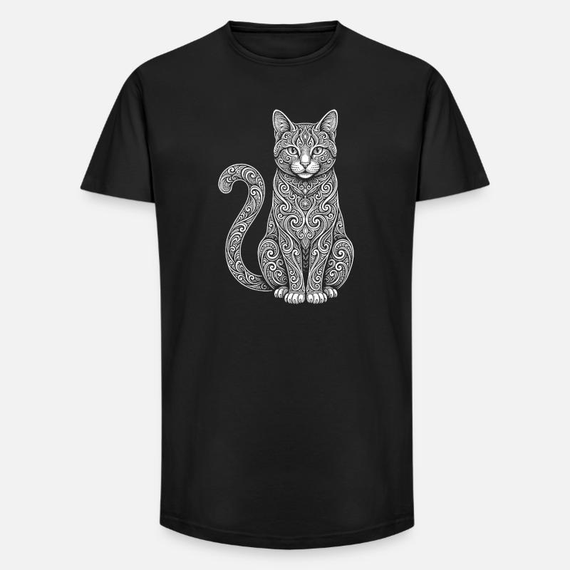 Hauskatze - Long Fit Männer T-Shirt - Schwarz