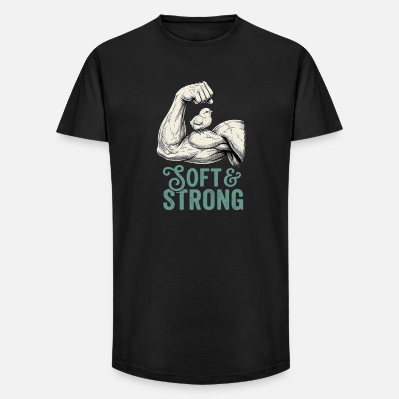 Strong and Soft - Long Fit Männer T-Shirt - Schwarz