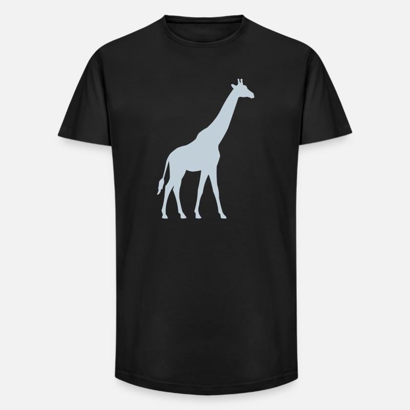 Pastellgiraffe Silhouette - Long Fit Männer T-Shirt - Schwarz