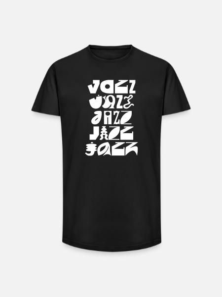 Jazz Typography Burst - Long Fit Men's T-Shirt - black