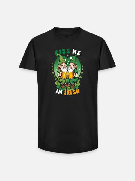 Kiss me, I'm Irish - Long Fit Men's T-Shirt - black
