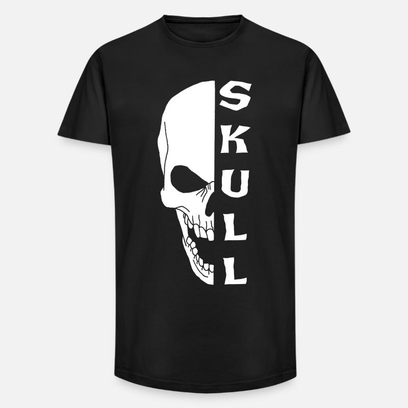 Der weiße Schädel - Long Fit Männer T-Shirt - Schwarz