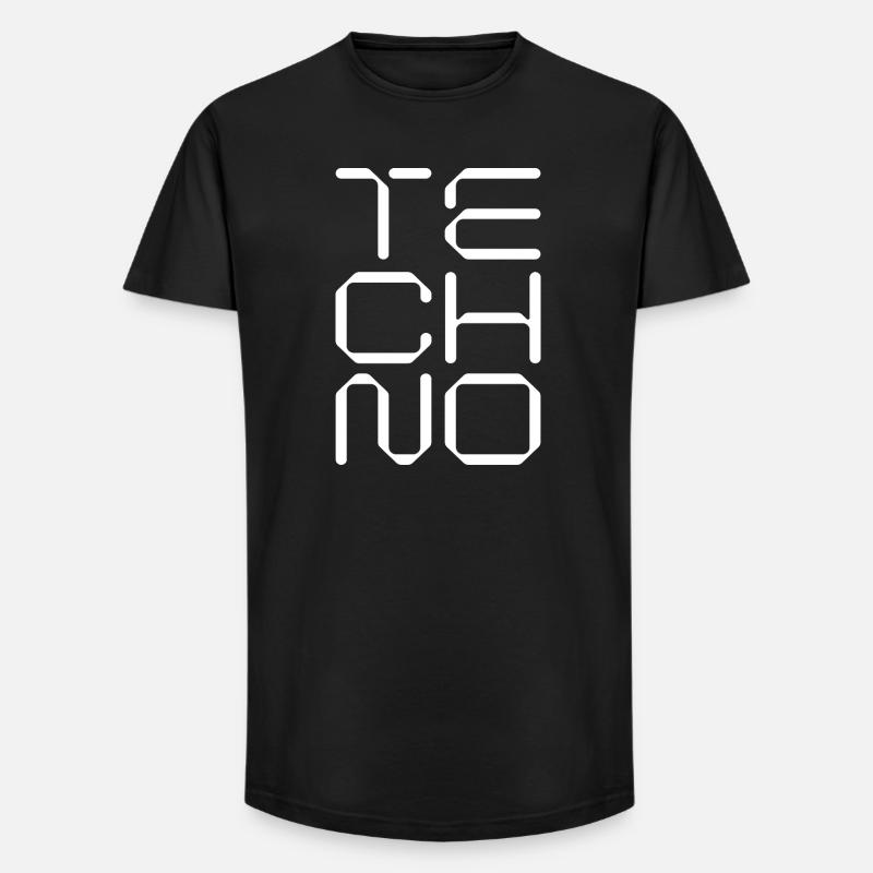 geometrisches Logo der Techno-Musik - Long Fit Männer T-Shirt - Schwarz