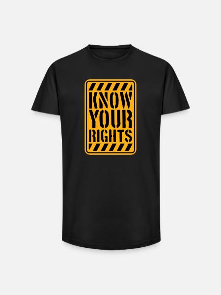 Know Your Rights Activism Justice Freedom - Long Fit Men's T-Shirt - black