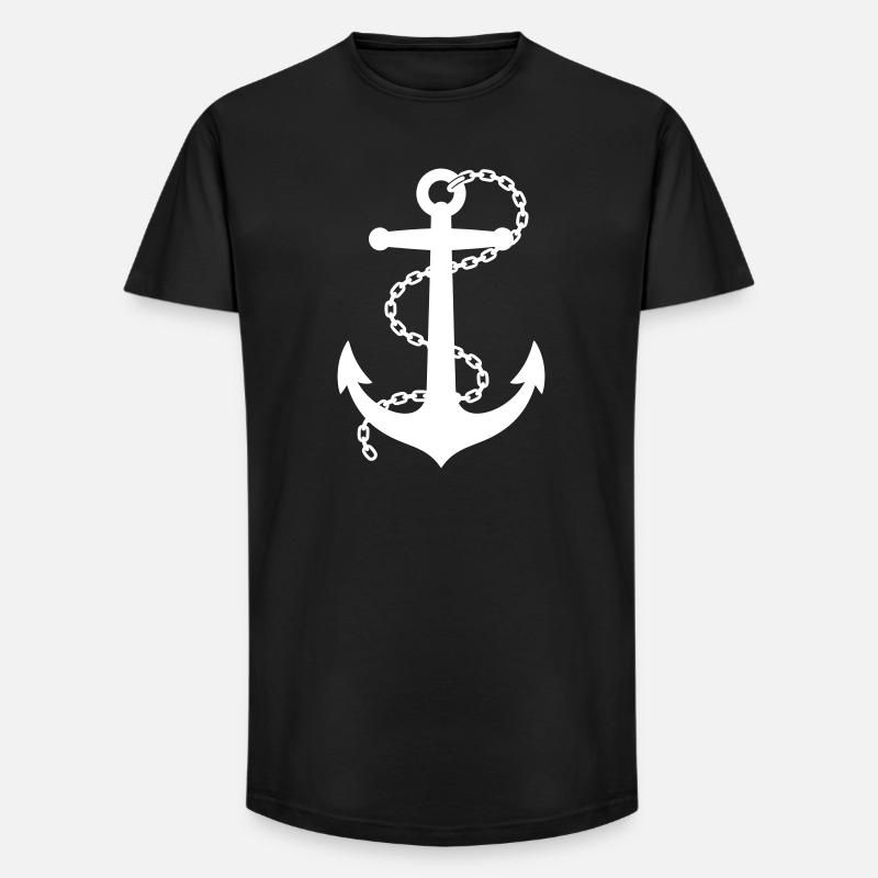 Anker - Long Fit Männer T-Shirt - Schwarz