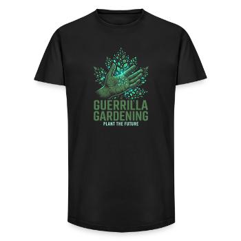 Guerrilla Gardening - Long Fit Männer T-Shirt - Schwarz - Vorne - AI Model Male 185 light (185cm)