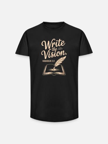 Write the Vision Habakkuk 2:2 - Long Fit Men's T-Shirt - black