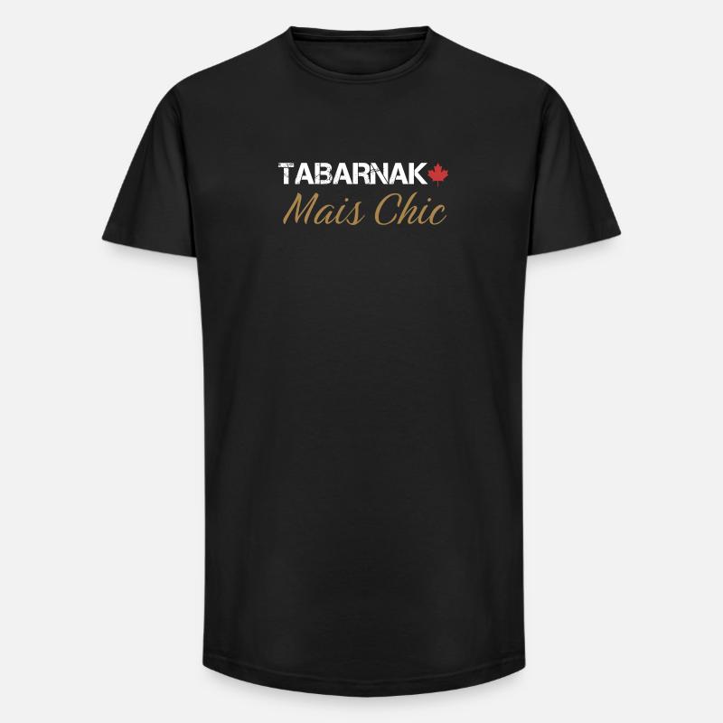 Tabarnak Chic Elegantes Naturmuster - Long Fit Männer T-Shirt - Schwarz