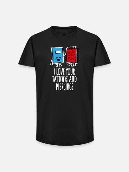 Divertente Piercing Tattoo Tattoo Artist - T-shirt uomo a vestibilità lunga - nero
